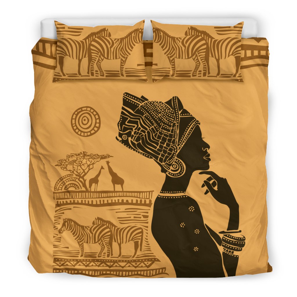 African Girl Safari Duvet Cover Bedding Set