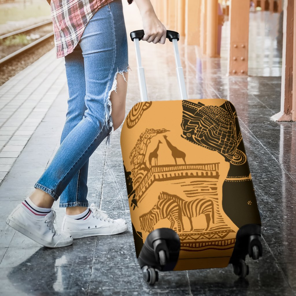 African Girl Safari Luggage Cover Protector