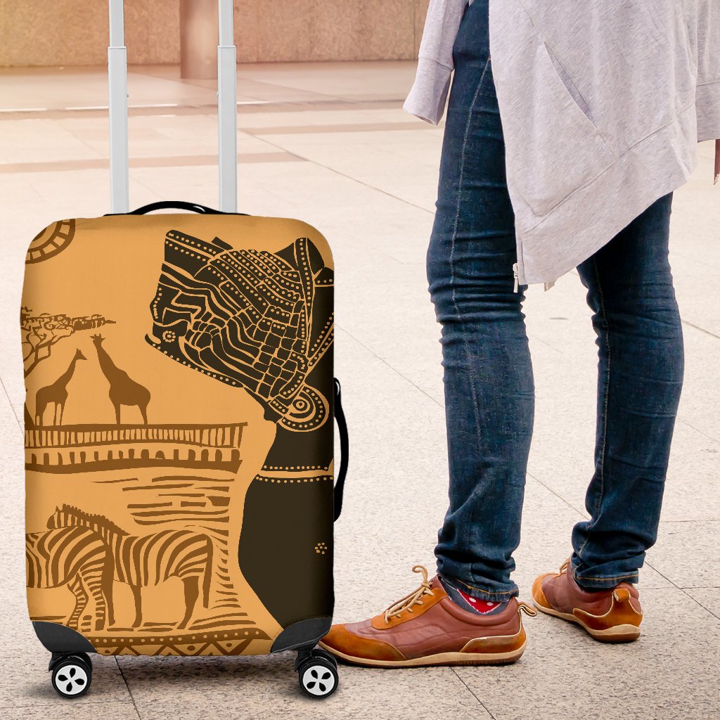 African Girl Safari Luggage Cover Protector
