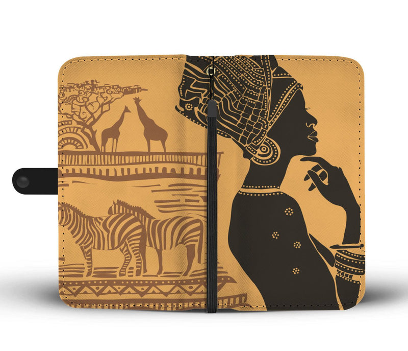 African Girl Safari Wallet Phone Case