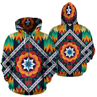 African Kente All Over Zip Up Hoodie