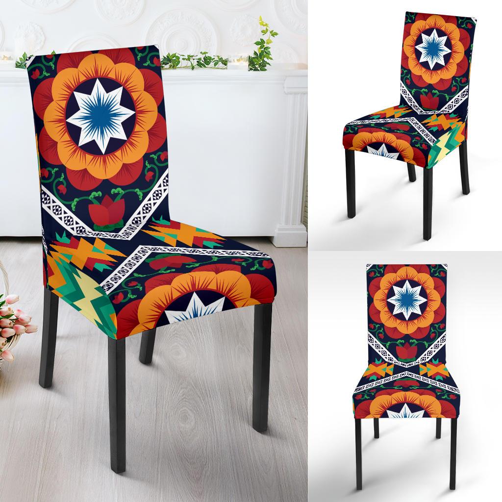 African Kente Dining Chair Slipcover-JORJUNE.COM