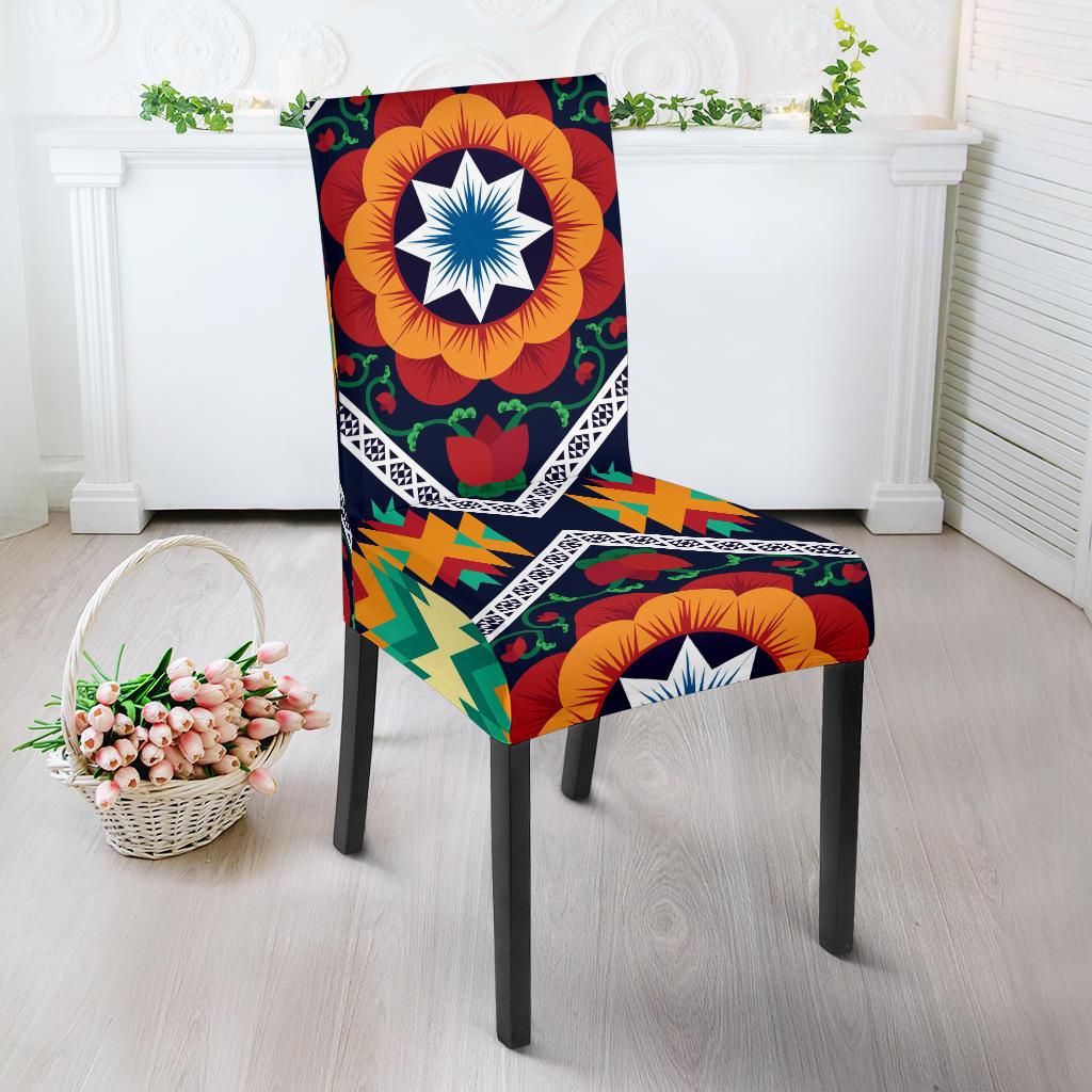 African Kente Dining Chair Slipcover-JORJUNE.COM