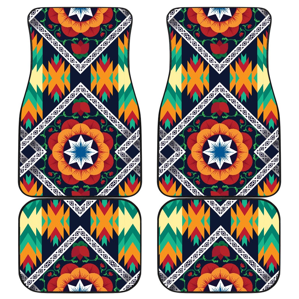 African Kente Front and Back Car Floor Mats