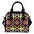 African Kente Leather Shoulder Handbag