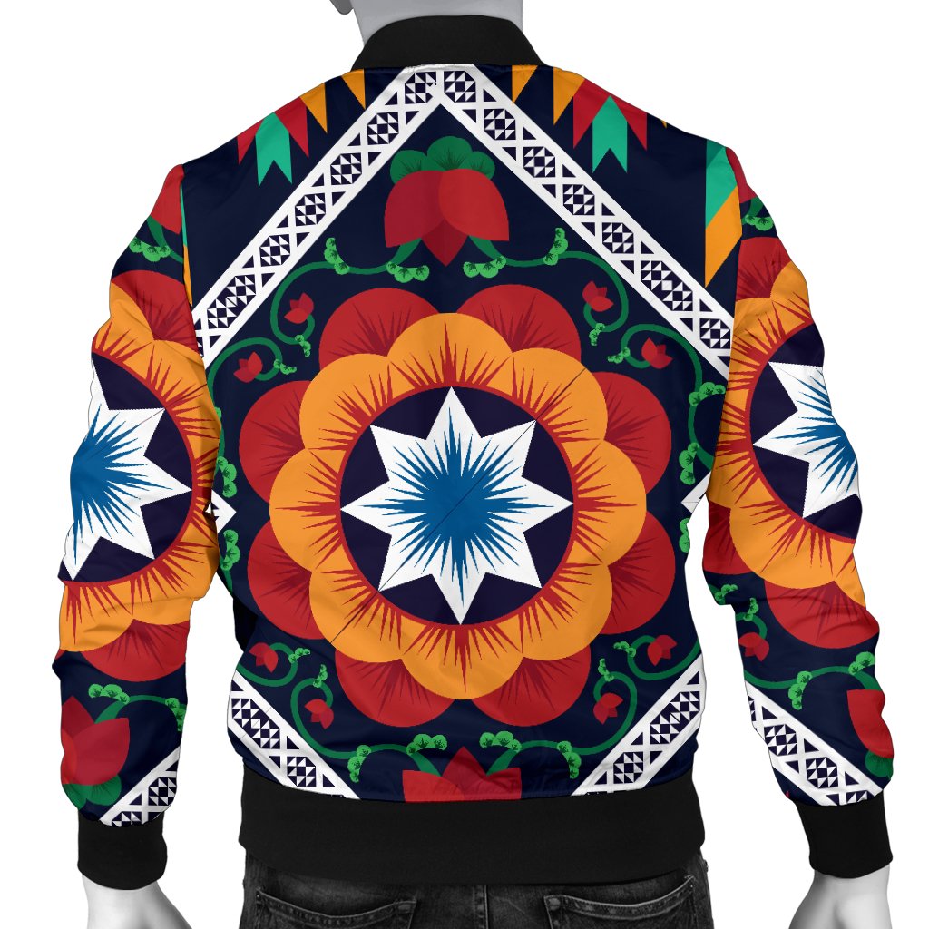 African Kente Men Casual Bomber Jacket-JorJune