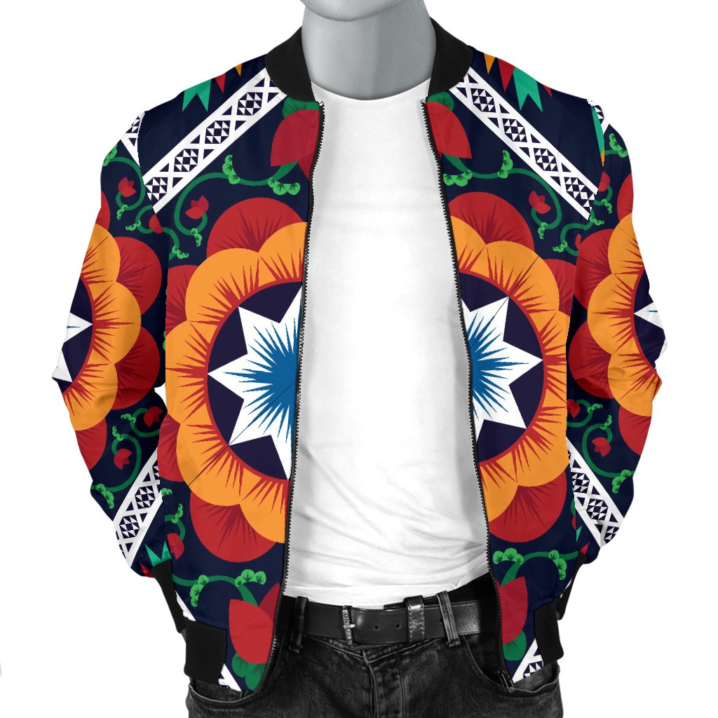 African Kente Men Casual Bomber Jacket-JorJune