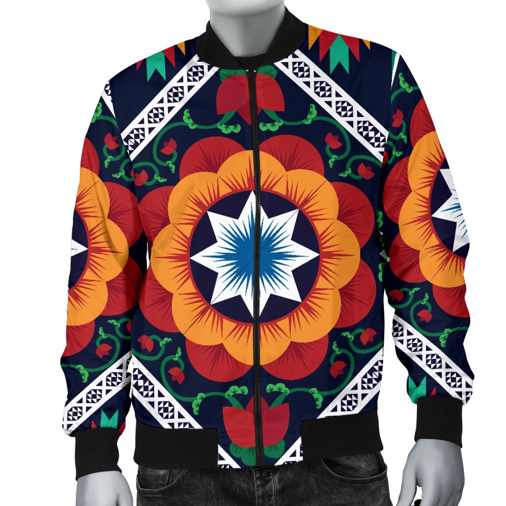 African Kente Men Casual Bomber Jacket-JorJune