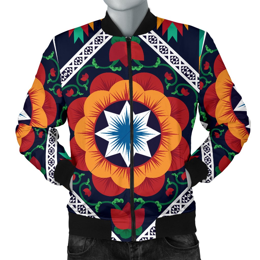 African Kente Men Casual Bomber Jacket-JorJune