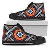 African Kente Men High Top Shoes