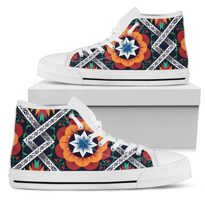 African Kente Men High Top Shoes