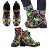 African Kente Men Leather Boots
