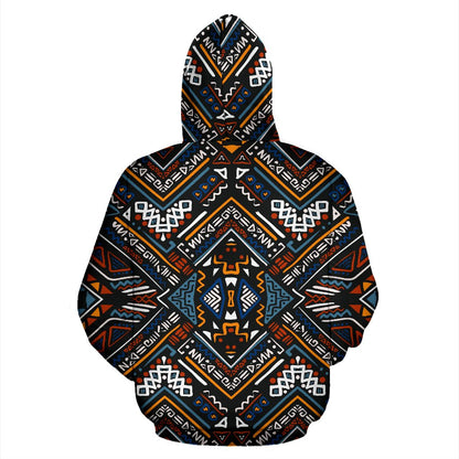 African Kente Print All Over Zip Up Hoodie