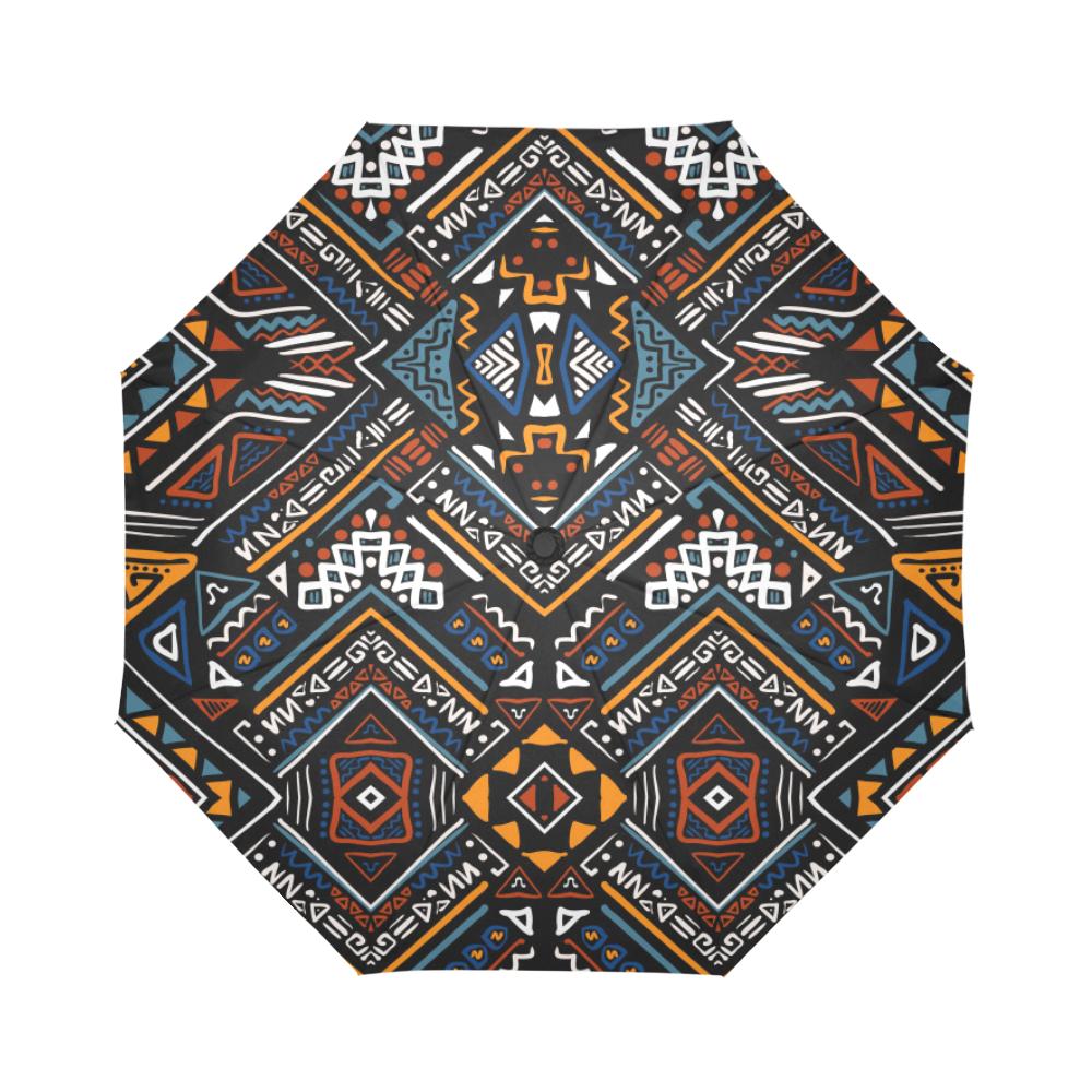 African Kente Print Automatic Foldable Umbrella