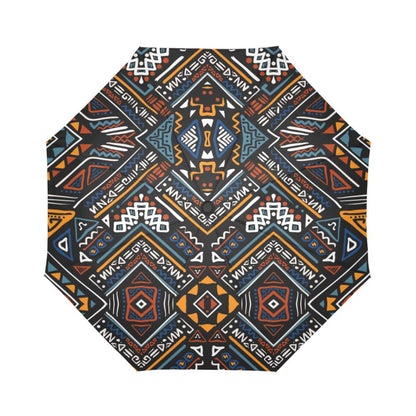 African Kente Print Automatic Foldable Umbrella