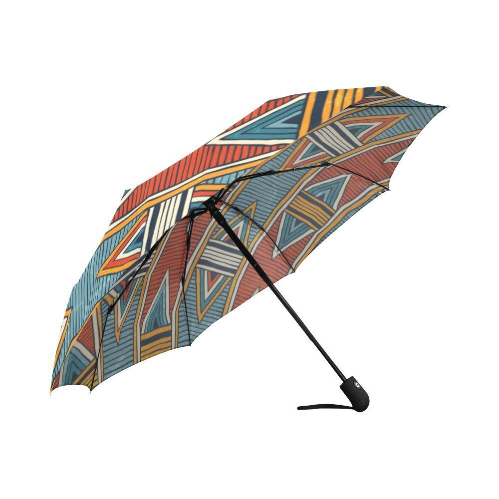 African Kente Print Automatic Foldable Umbrella