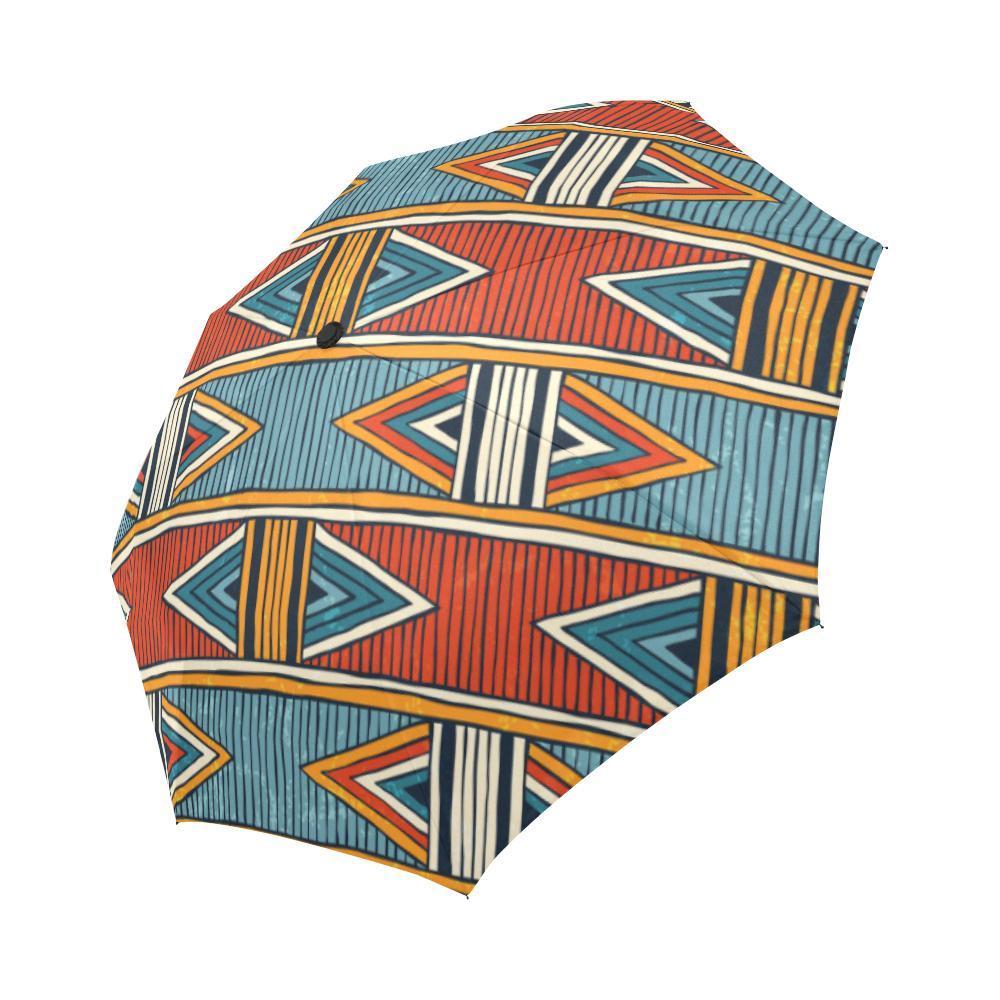 African Kente Print Automatic Foldable Umbrella