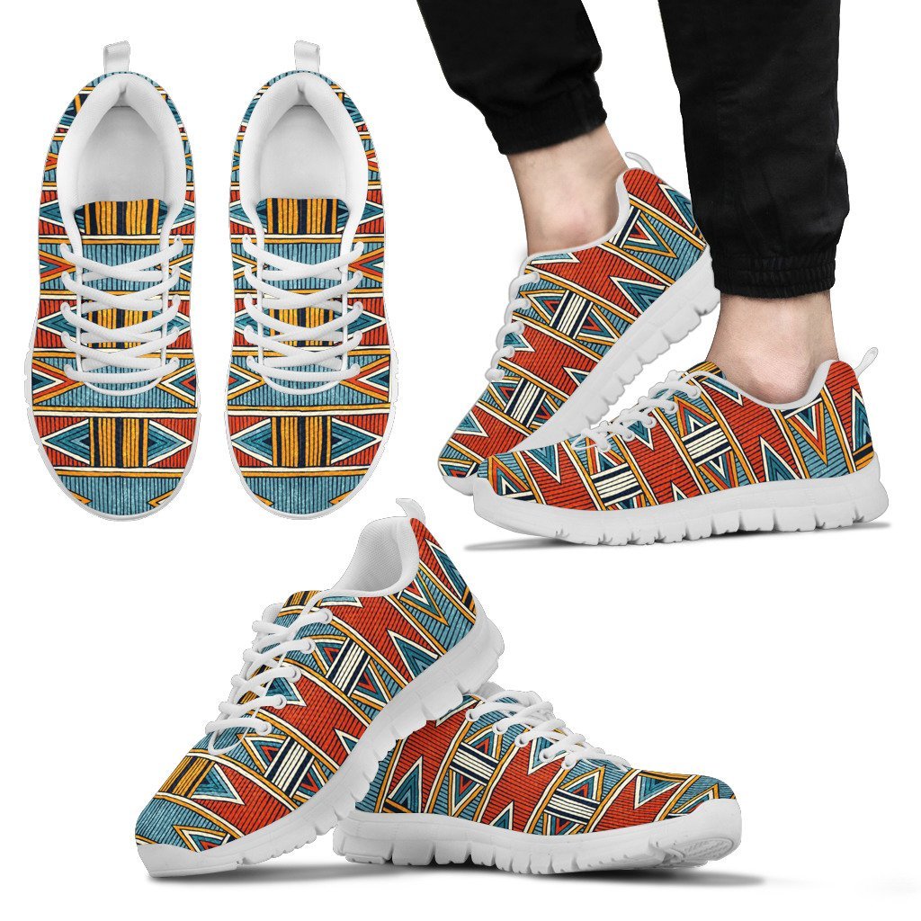 African Kente Print Men Sneakers