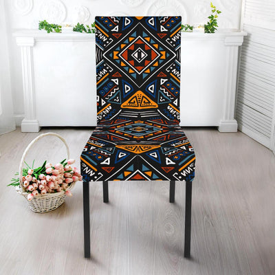 African Kente Print v2 Dining Chair Slipcover-JORJUNE.COM