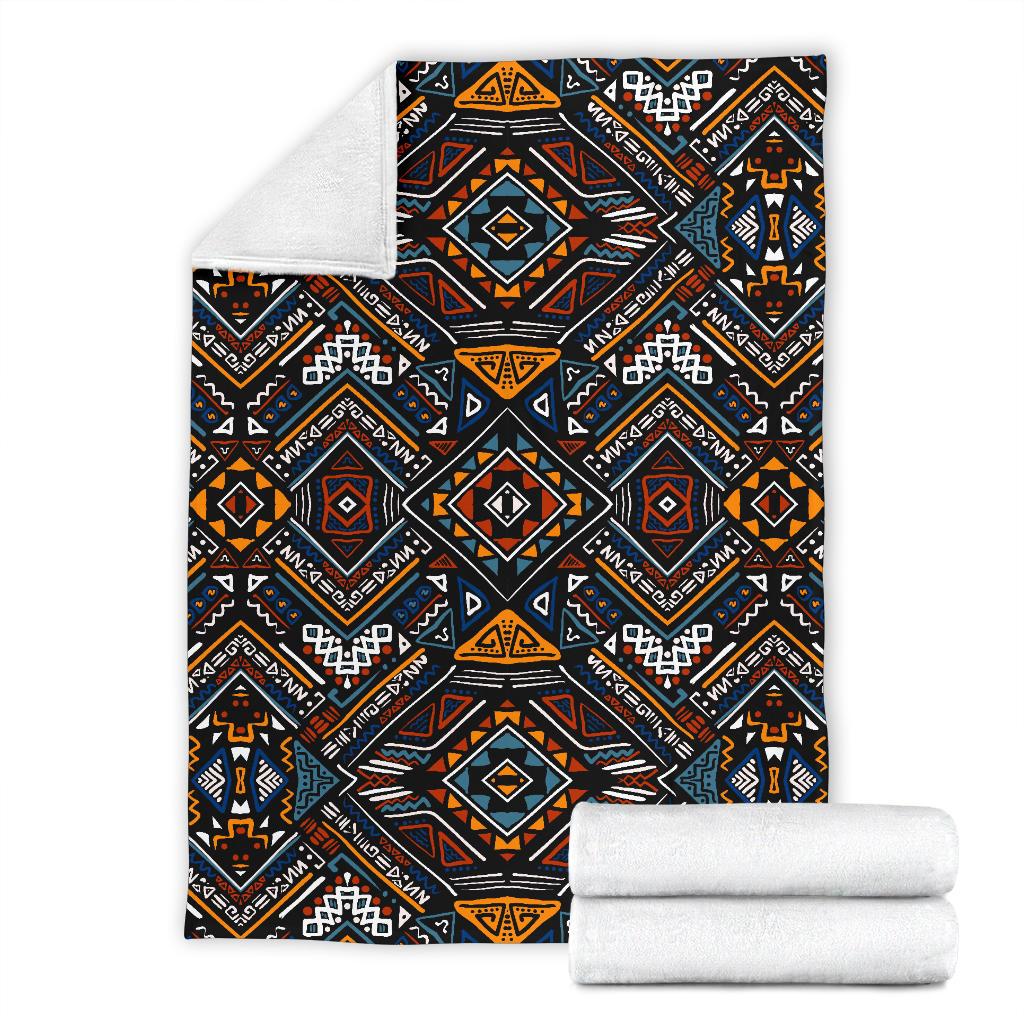 African Kente Print V2 Fleece Blanket
