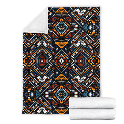 African Kente Print V2 Fleece Blanket