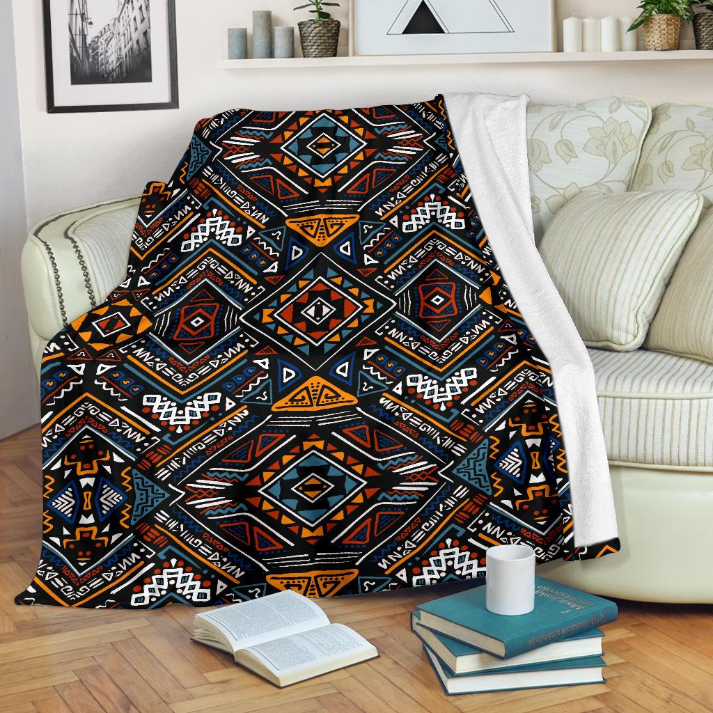 African Kente Print V2 Fleece Blanket