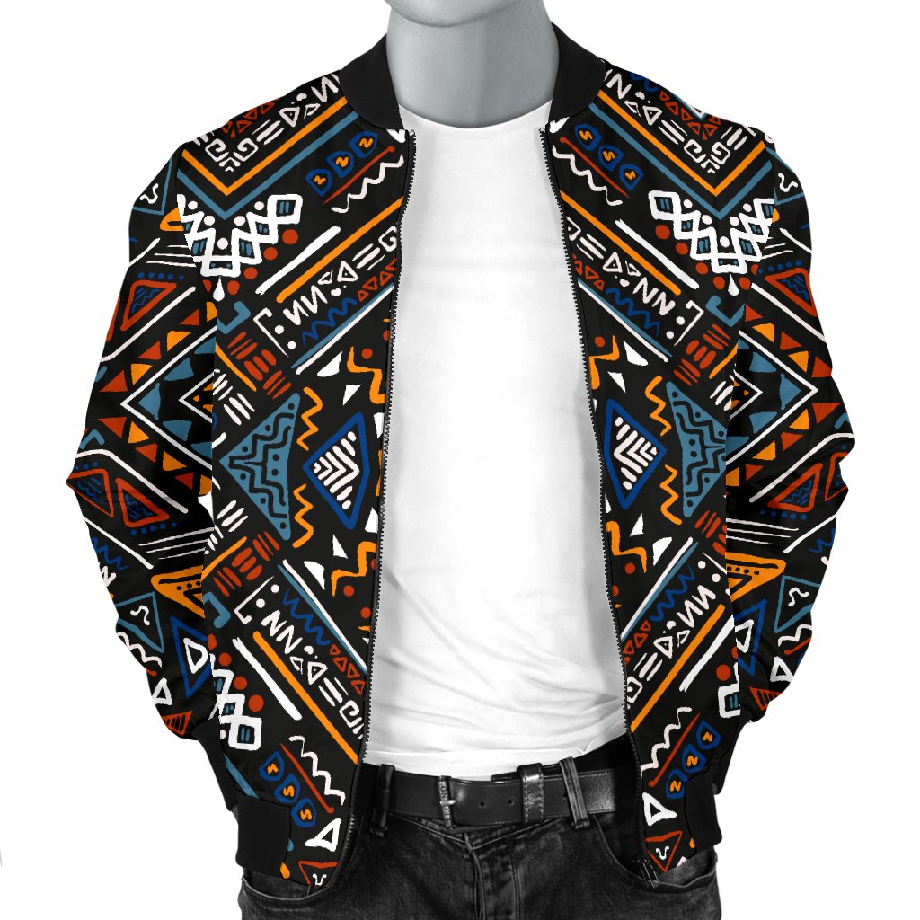 African Kente Print v2 Men Casual Bomber Jacket-JorJune