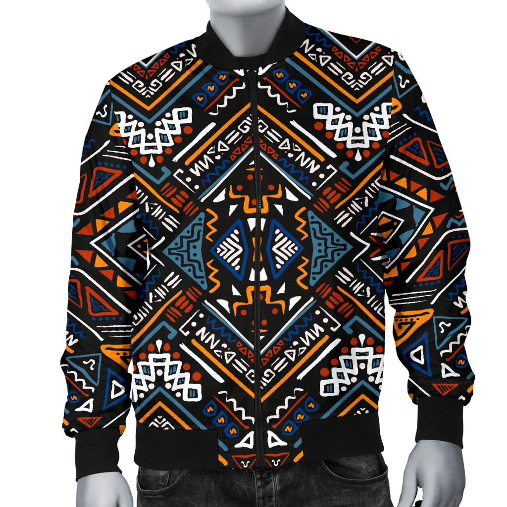 African Kente Print v2 Men Casual Bomber Jacket-JorJune