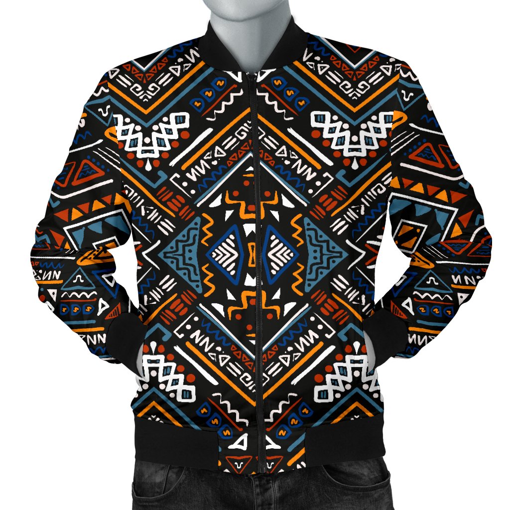 African Kente Print v2 Men Casual Bomber Jacket-JorJune