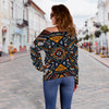 African Kente Print v2 Off Shoulder Sweatshirt