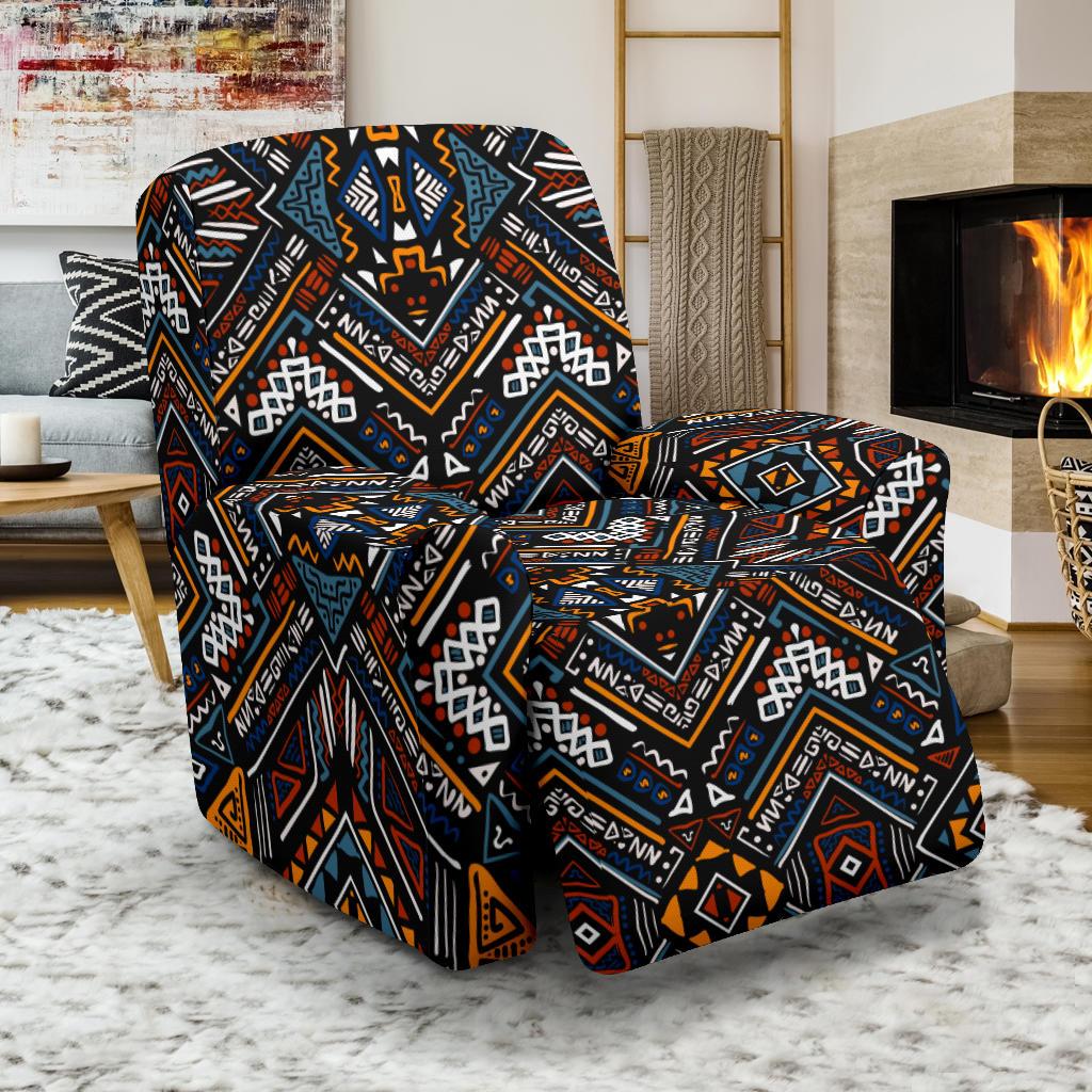 African Kente Print v2 Recliner Slipcover-JORJUNE.COM