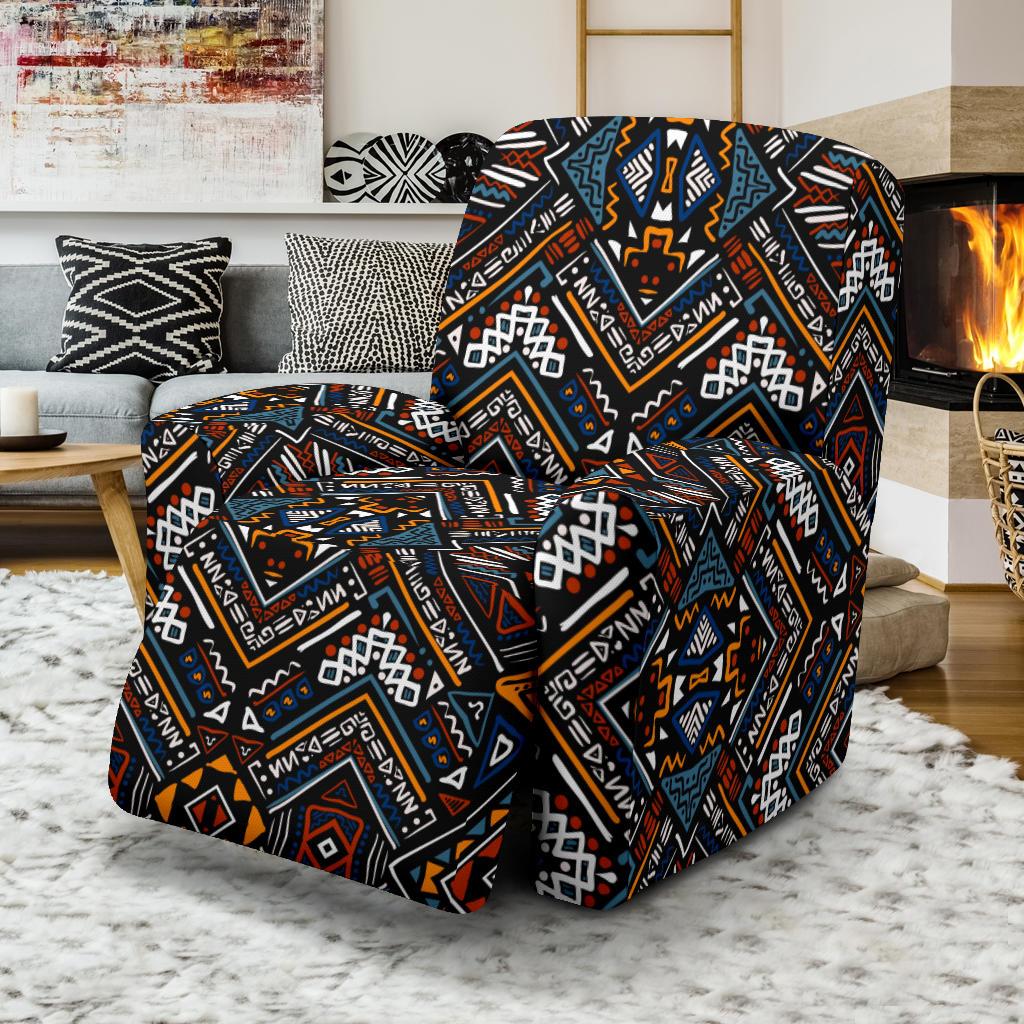 African Kente Print v2 Recliner Slipcover-JORJUNE.COM