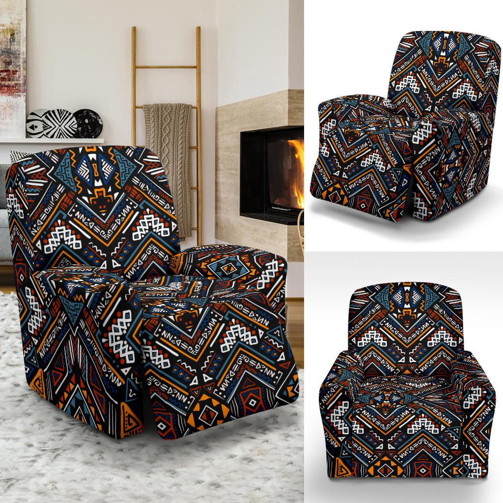 African Kente Print v2 Recliner Slipcover-JORJUNE.COM