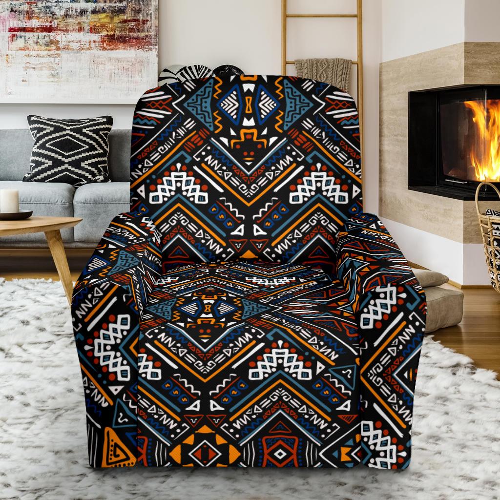 African Kente Print v2 Recliner Slipcover-JORJUNE.COM