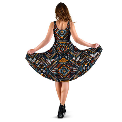 African Kente Print v2 Sleeveless Mini Dress