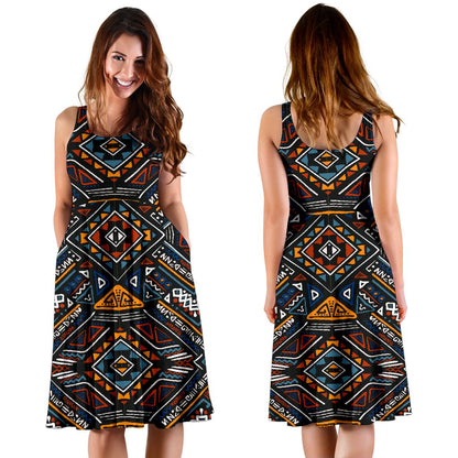 African Kente Print v2 Sleeveless Mini Dress