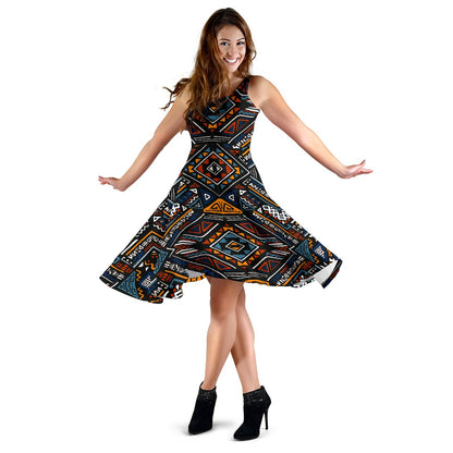 African Kente Print v2 Sleeveless Mini Dress