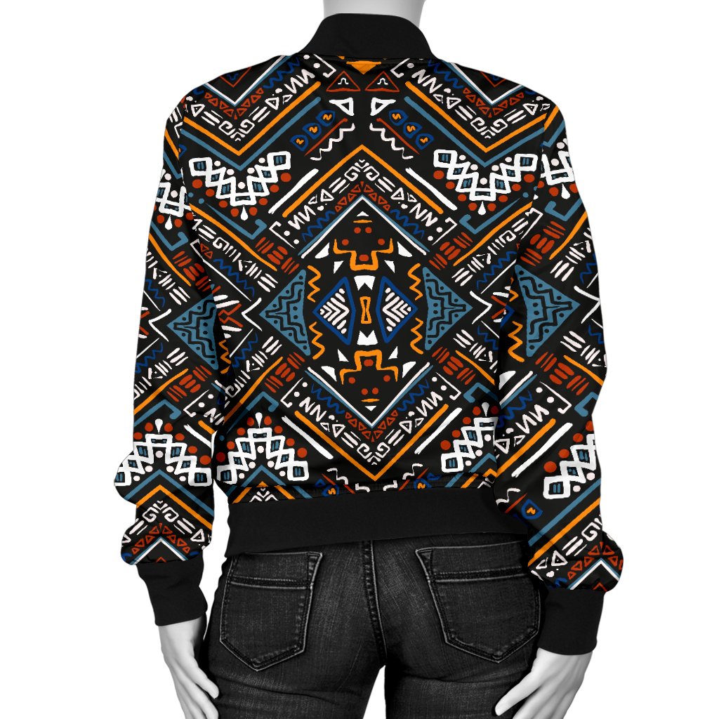 African Kente Print v2 Women Casual Bomber Jacket
