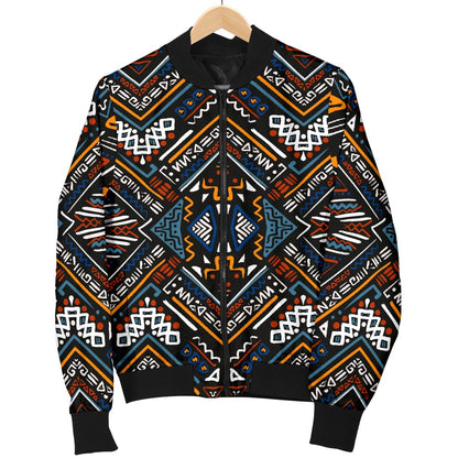 African Kente Print v2 Women Casual Bomber Jacket