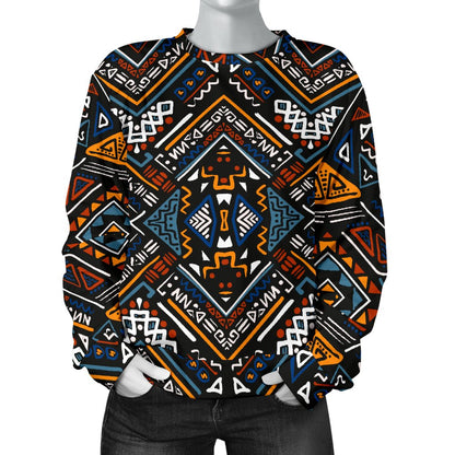 African Kente Print v2 Women Crewneck Sweatshirt