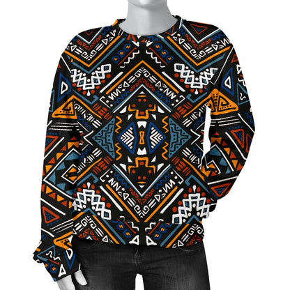 African Kente Print v2 Women Crewneck Sweatshirt
