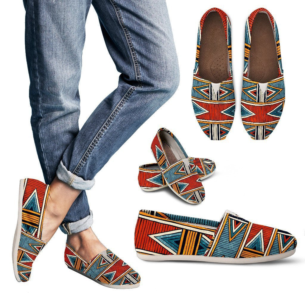 African Kente Print Women Casual Shoes-JorJune.com