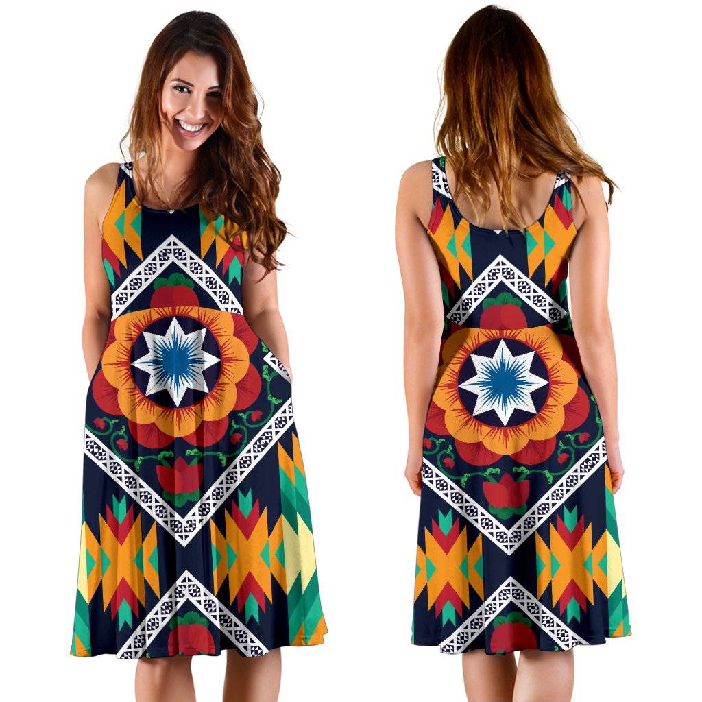 African Kente Sleeveless Mini Dress