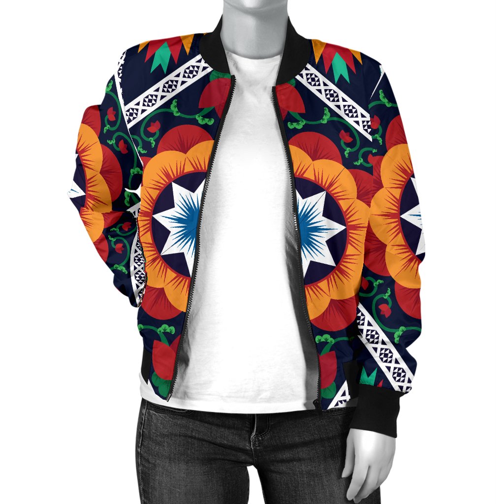 African Kente Women Casual Bomber Jacket