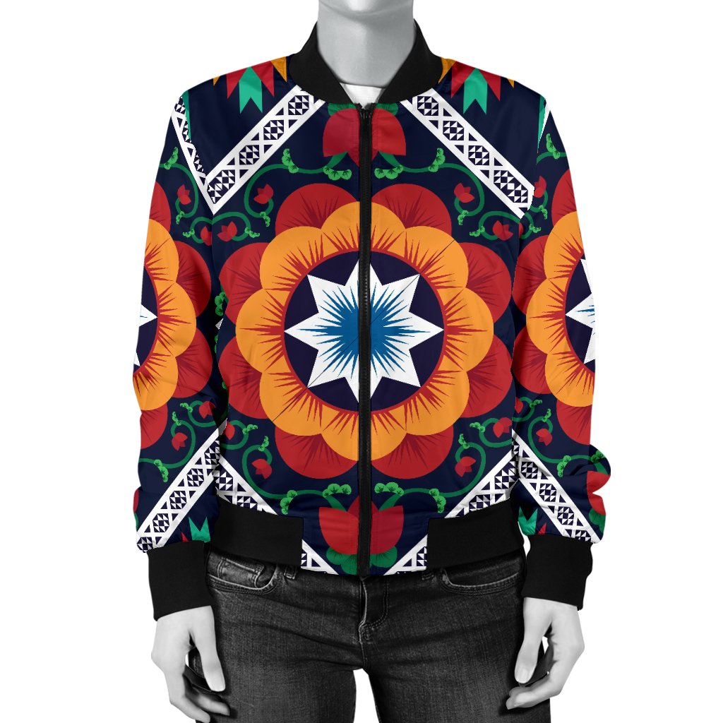 African Kente Women Casual Bomber Jacket