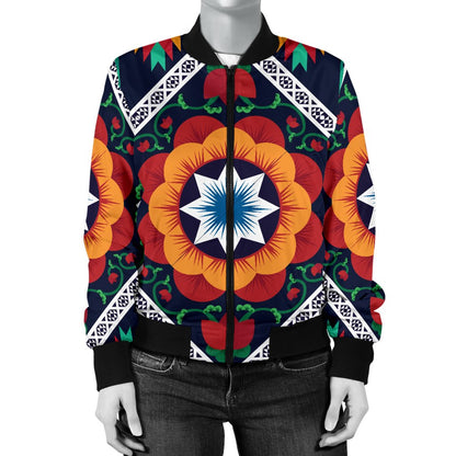 African Kente Women Casual Bomber Jacket