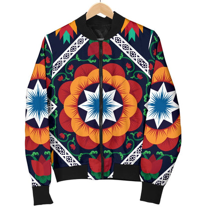African Kente Women Casual Bomber Jacket