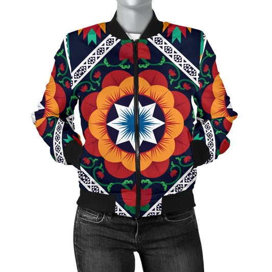 African Kente Women Casual Bomber Jacket