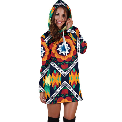African Kente Women Hoodie Dress