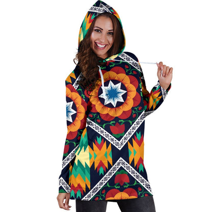 African Kente Women Hoodie Dress